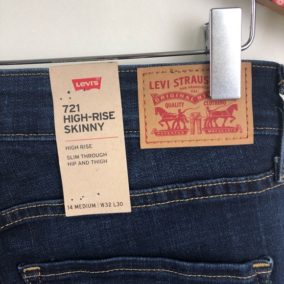 Levi’s NWT 721 high rise skinny jeans W32 L30 - Picture 4 of 5